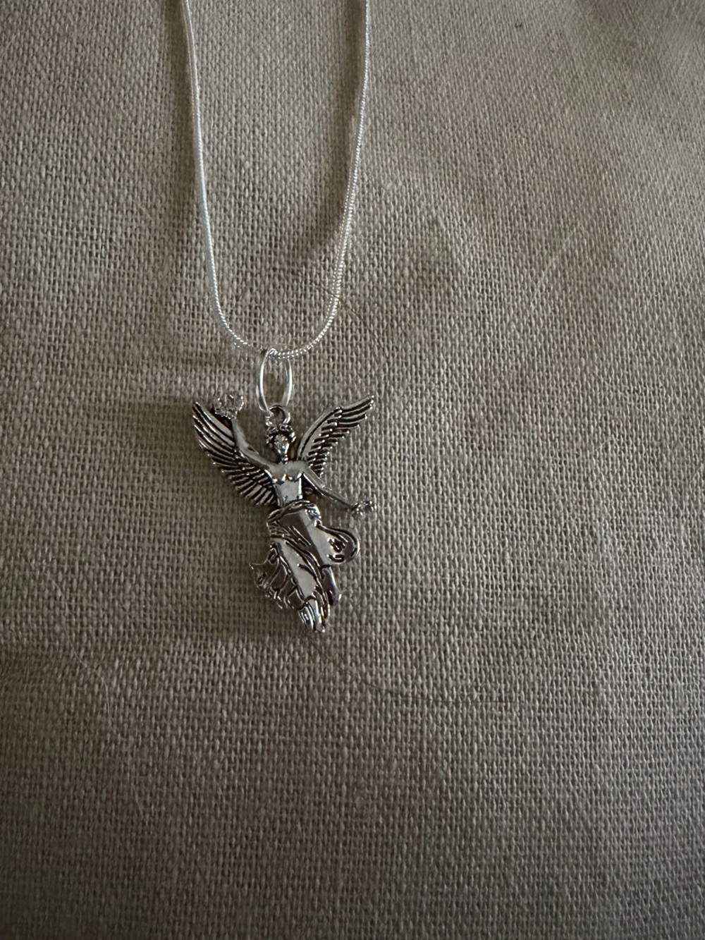 Silver Angel Pendant Necklace - Women's Jewelry